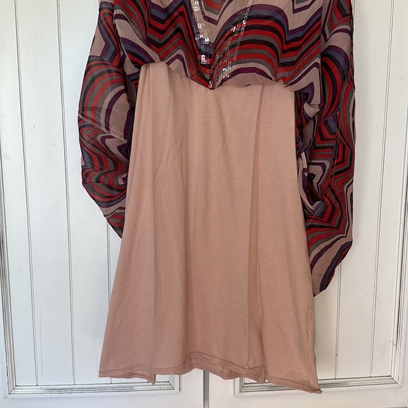 Flowy Free People Dress with sequin neckline, size Large - Picture 3 of 6